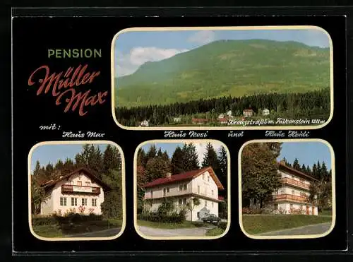 AK Kreuzstrassl über Zwiesel, Gasthaus und Pension Müller Max am Fusse des Gr. Falkenstein