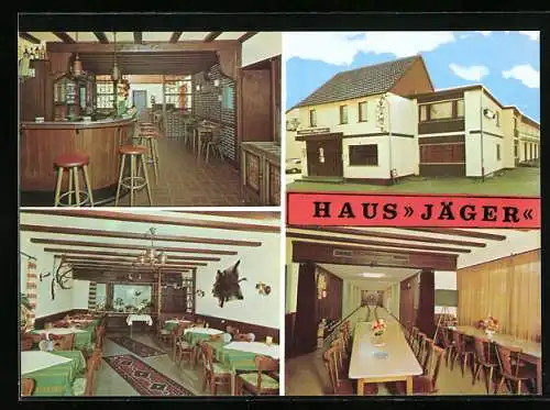 AK Gummersbach /Herreshagen, Das Hotel-Restaurant Haus Jäger, mit Innenansichten, Inh. Familie Jäger