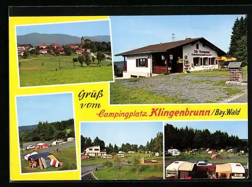 AK Klingenbrunn /Bay. Wald, Der Campingplatz Am Nationalpark mit einem gleichnamigen Café-Restaurant