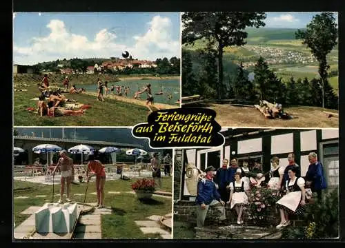 AK Malsfeld, Teilansicht mit Schwimmbad, Panorama, Minigolfanlage