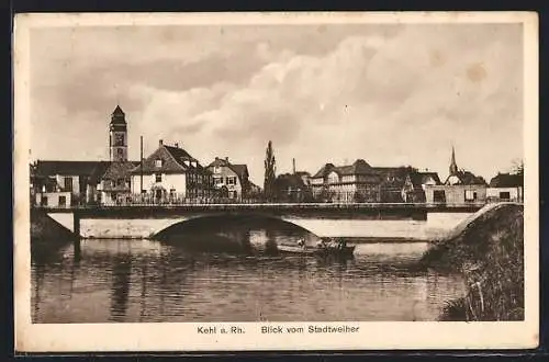 AK Kehl a. Rh., Blick vom Stadtweiher