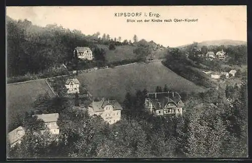 AK Kipsdorf i. Erzg., Blick von der Kirche nach Ober-Kipsdorf