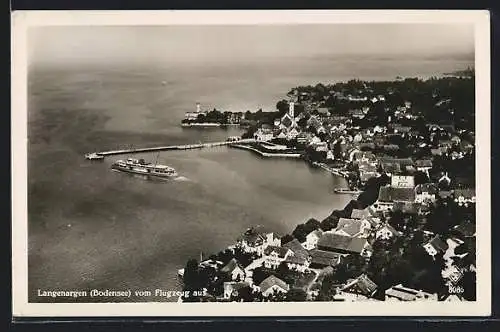 AK Langenargen /Bodensee, Hafenpanorama vom Flugzeug aus