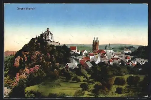 AK Gössweinstein, Ortsansicht mit Burg und Kirche