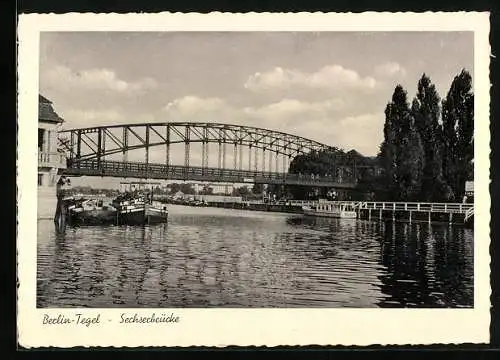 AK Berlin-Tegel, Die Sechserbrücke und der Tegeler See