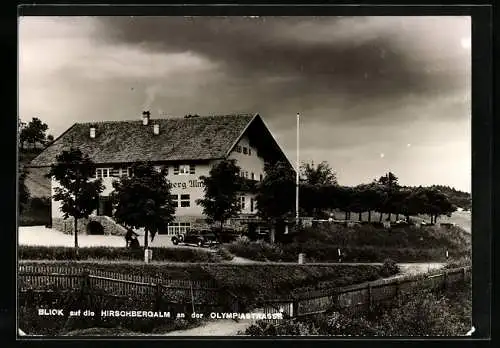 AK Wilzhofen /Obb., Hotel-Gasthof Hirschberg-Alm an der Olympiastrasse, Inh. Hollweck und Guggemos