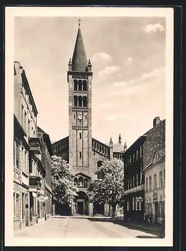 AK Potsdam, Blick auf die Katholische Kirche auf der Brandenburger Strasse