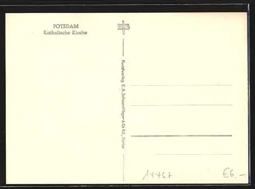 AK Potsdam, Blick auf die Katholische Kirche auf der Brandenburger Strasse