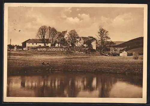 AK Drachselsried, Blick auf die Schlossbrauerei, Inh. O. Bruckmayer