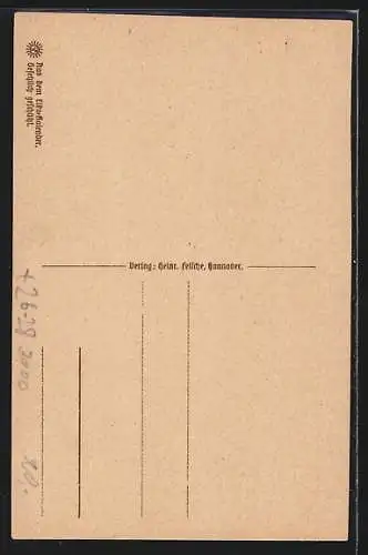 Steindruck-AK Hannover, Geöffnetes Grab in Alt-Hannover