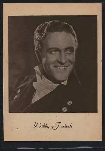 AK Schauspieler Willy Fritsch mit strahlendem Lächeln