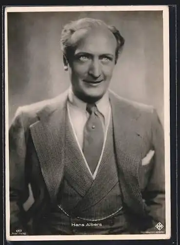AK Schauspieler Hans Albers im Anzug
