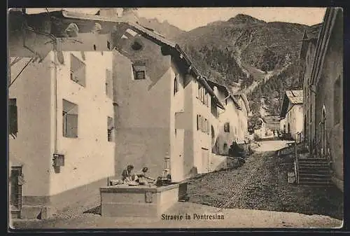 AK Pontresina, Wäscherinnen am Brunnen