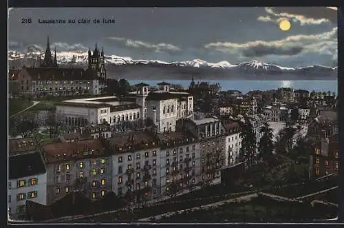 AK Lausanne, au clair de lune
