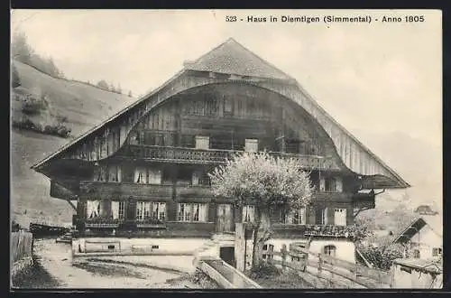 AK Diemtigen /Simmental, Holzhaus anno 1805