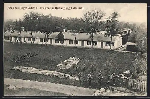 AK Lechfeld, Infanterie in Deckung geg. Luftschiffe