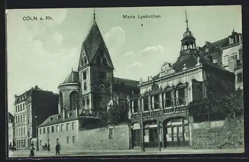 AK Köln a. Rh., Maria Lyskirchen mit Cafe-Restaurant Belvedère