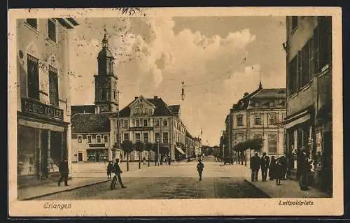 AK Erlangen, Luitpoldplatz mit Geschäften