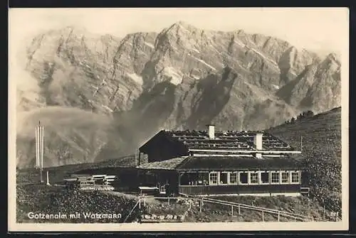 AK Strub, Gasthof Gotzenalm mit Watzmann