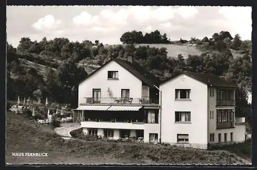 AK Bad Orb /Spessart, Hotel Haus Fernblick an der Strasse Philosophenweg
