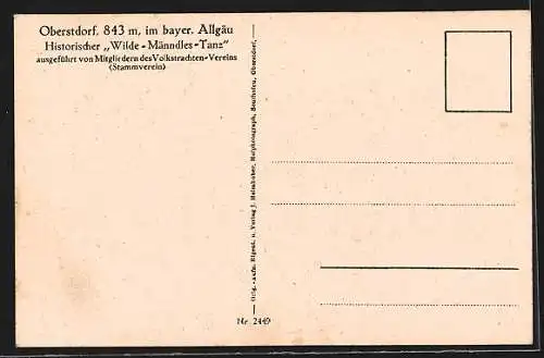 AK Oberstdorf, Männer bei der Aufführung des Wilde Männdle Tanzes