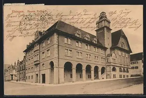 AK Ebingen, Ansicht vom Neuen Rathaus