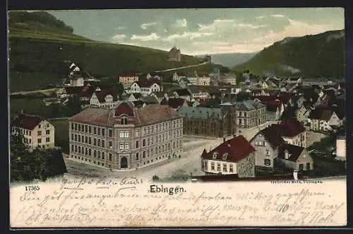 AK Ebingen, Fliegeraufnahme vom Ort