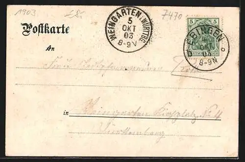 AK Ebingen, Fliegeraufnahme vom Ort