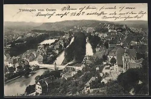 AK Tübingen a. N., Ortsansicht von Osten