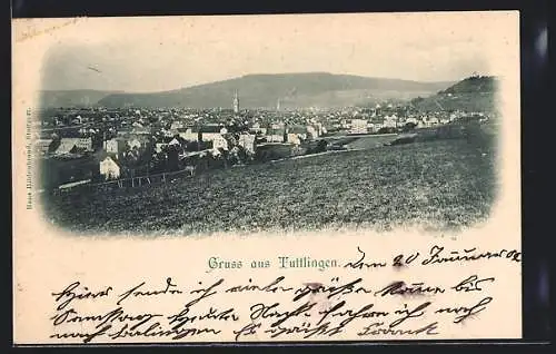 AK Tuttlingen, Ortsansicht von einem Feld aus