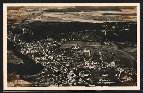 AK Blaubeuren, Ortsansicht aus der Vogelschau, Fliegeraufnahme