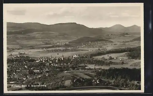 AK Aalen, Blick vom Braunenberg auf Ort