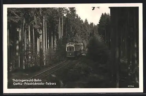 AK Gotha, Thüringerwald-Bahn Gotha-Friedrichroda-Tabarz, Strassenbahn