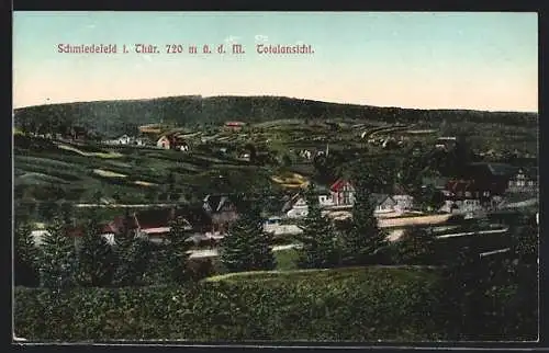 AK Schmiedefeld /Th., Totalansicht mit Umgebung