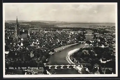 AK Ulm a. D., Teilansicht vom Flugzeug aus
