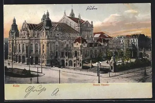 AK Köln-Neustadt, Neues Theater mit Strassenpartie