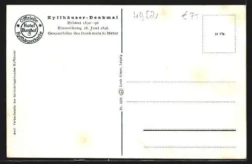 AK Bad Frankenhausen /Kyffhäuser, Denkmal Kaiser Wilhelm I. auf dem Kyffhäuser, Barbarossa