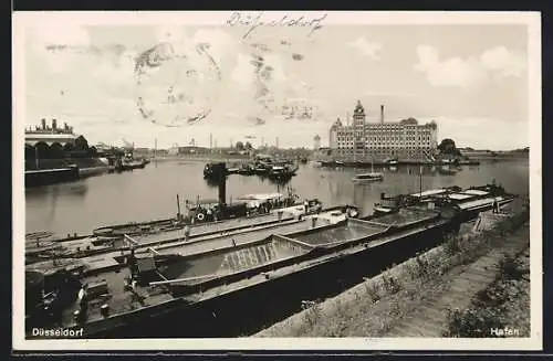 AK Düsseldorf, Partie aus dem Hafen