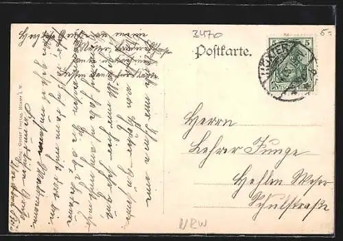 AK Höxter a. d. Weser, Teilansicht mit Kirche