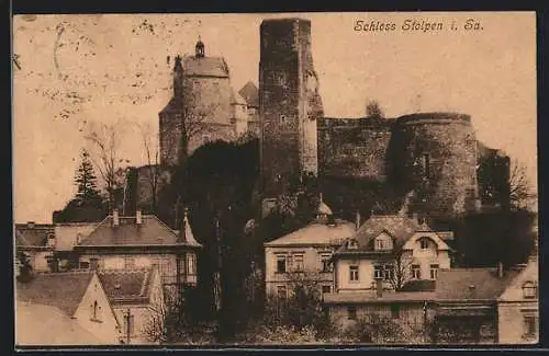 AK Stolpen i. Sa., Blick zum Schloss