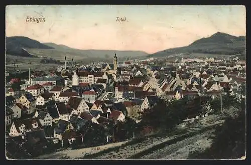 AK Ebingen, Totalansicht mit Kirche