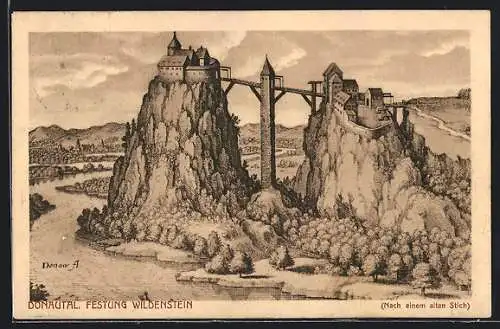AK Leibertingen, Blick zur Festung Wildenstein