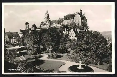 AK Sigmaringen, Blick zum Schloss