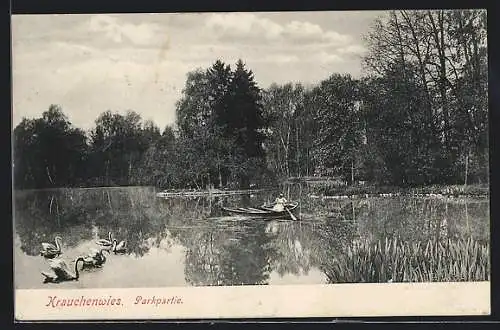 AK Krauchenwies, Parkpartie mit Boot