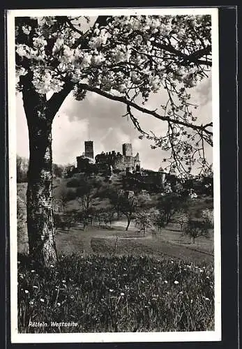 AK Rötteln, Blick zur Burgruine, Westseite