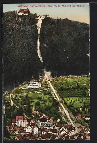 AK Wildbad, Sommerberg mit Bergbahn