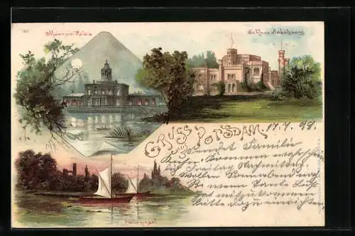 Künstler-AK Potsdam, Schloss Babelsberg, Marmor Palais