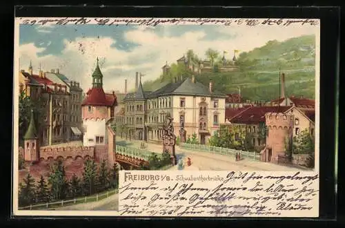 Lithographie Freiburg i. B., Schwabentorbrücke