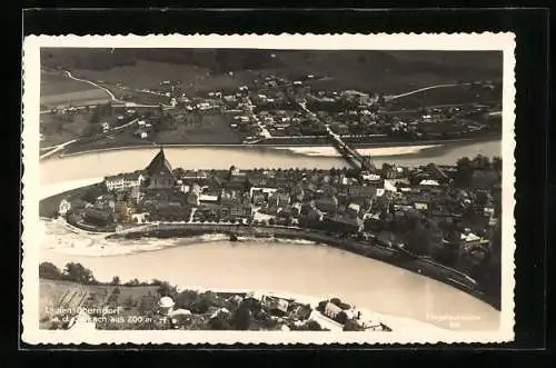 AK Oberndorf an der Salzach, Fliegeraufnahme vom Ort