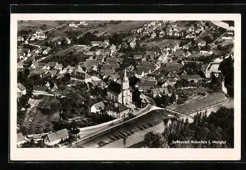 AK Rotenfels i. Murgtal, Teilansicht mit Kirche